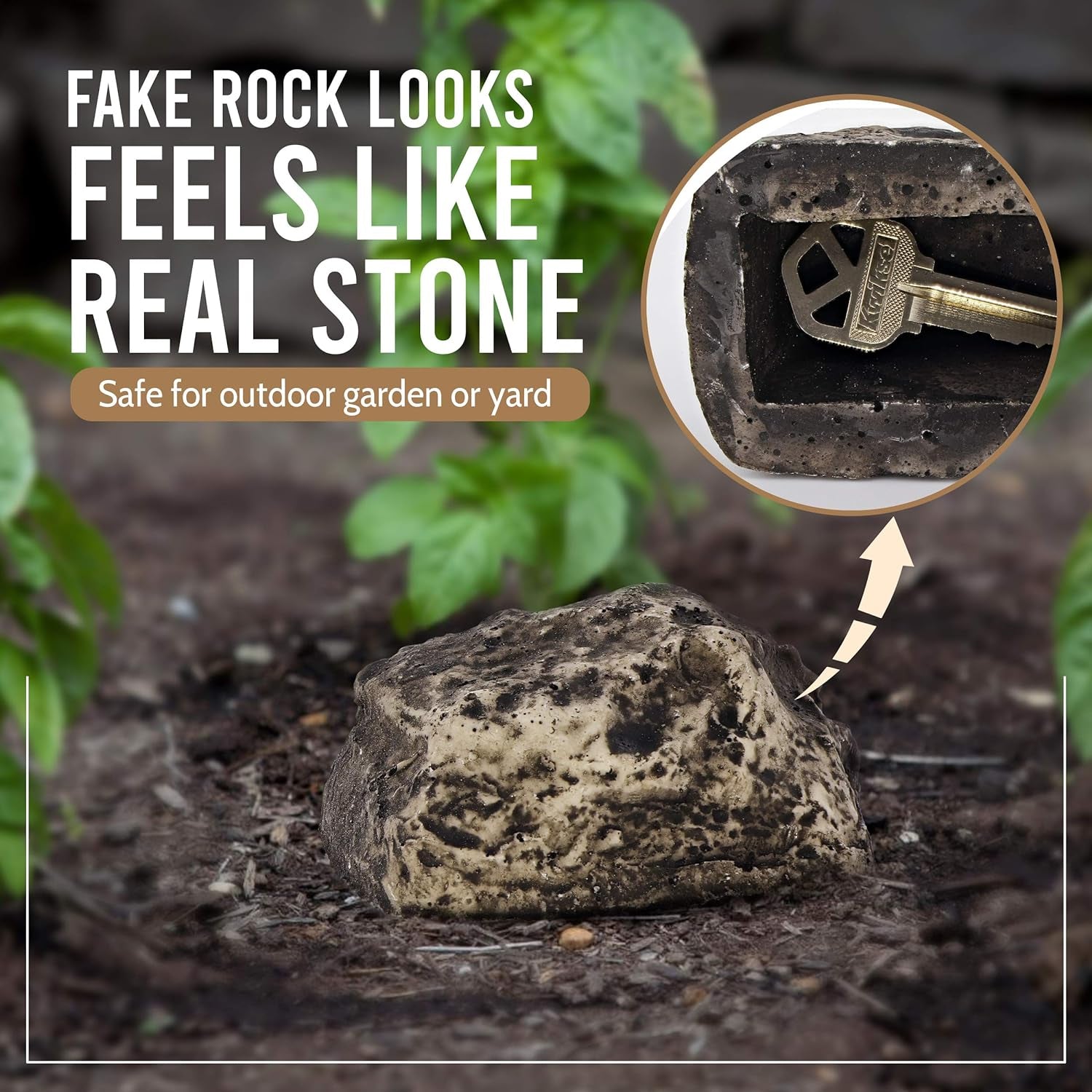 Realistic Fake Rock Key Hider – Weatherproof Outdoor Key Storage Emergencies (1 Pc) signaturekarts