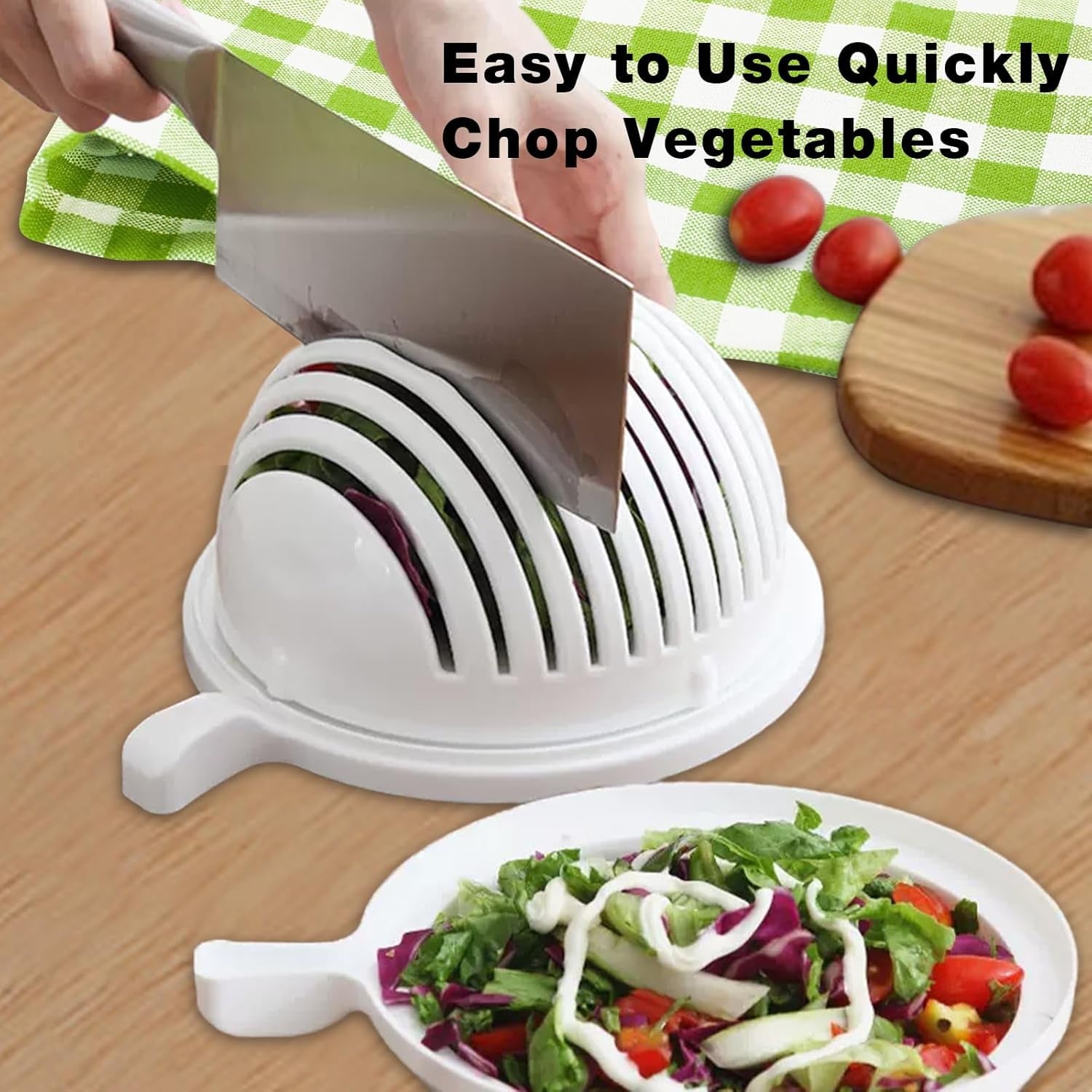 Plastic 60 Seconds Salad Cutter Salad Maker Salad Bow  (1 Pc) Signaturekarts