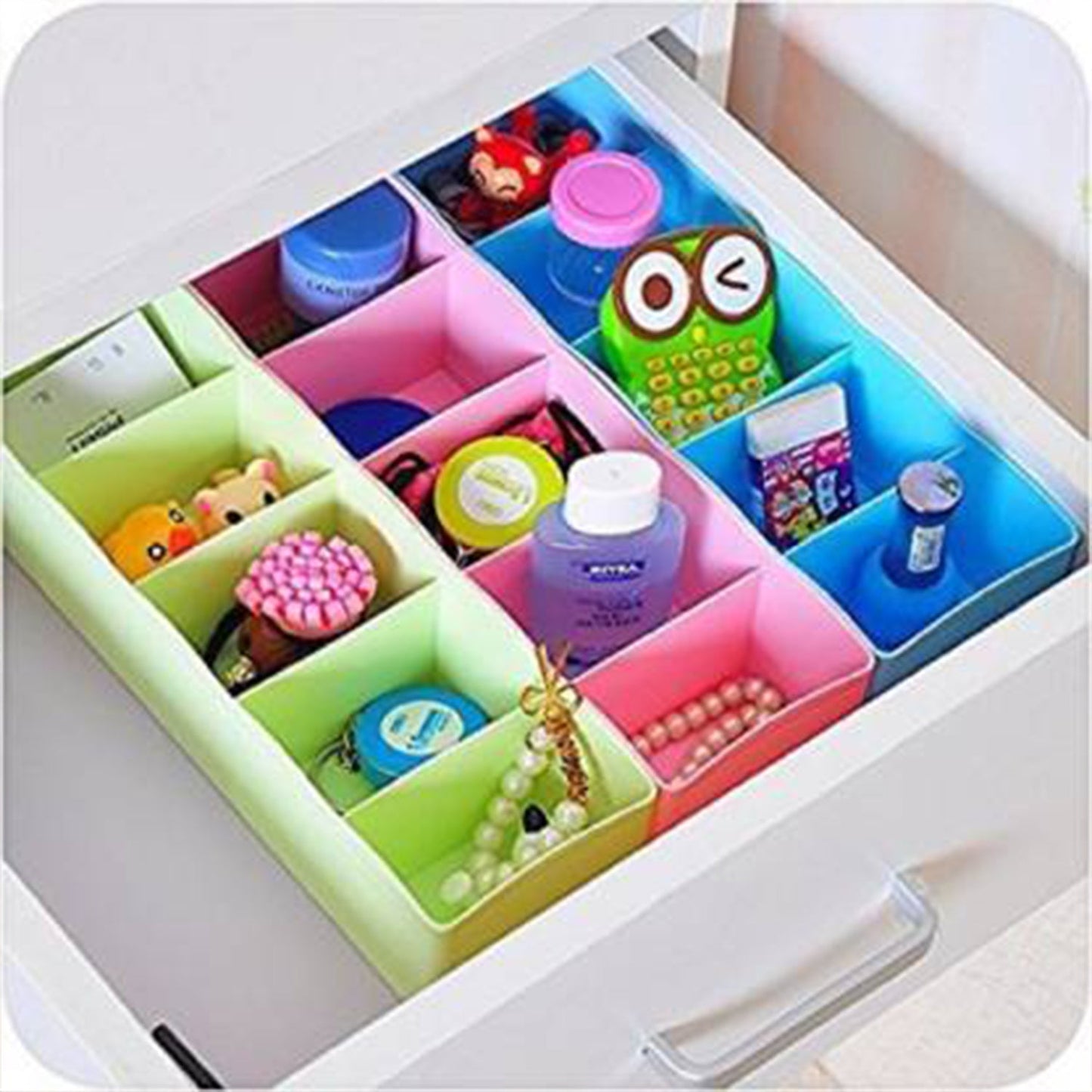 Desktop Storage Organizer Box Set - 5 Grid Compartments (4-Piece) signaturekarts