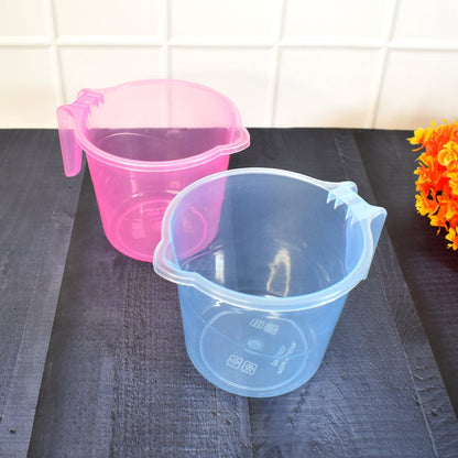 Plastic Round Transparent Bath Water Mug (5 pc / Mix colour / 1200 ML) Signaturekarts