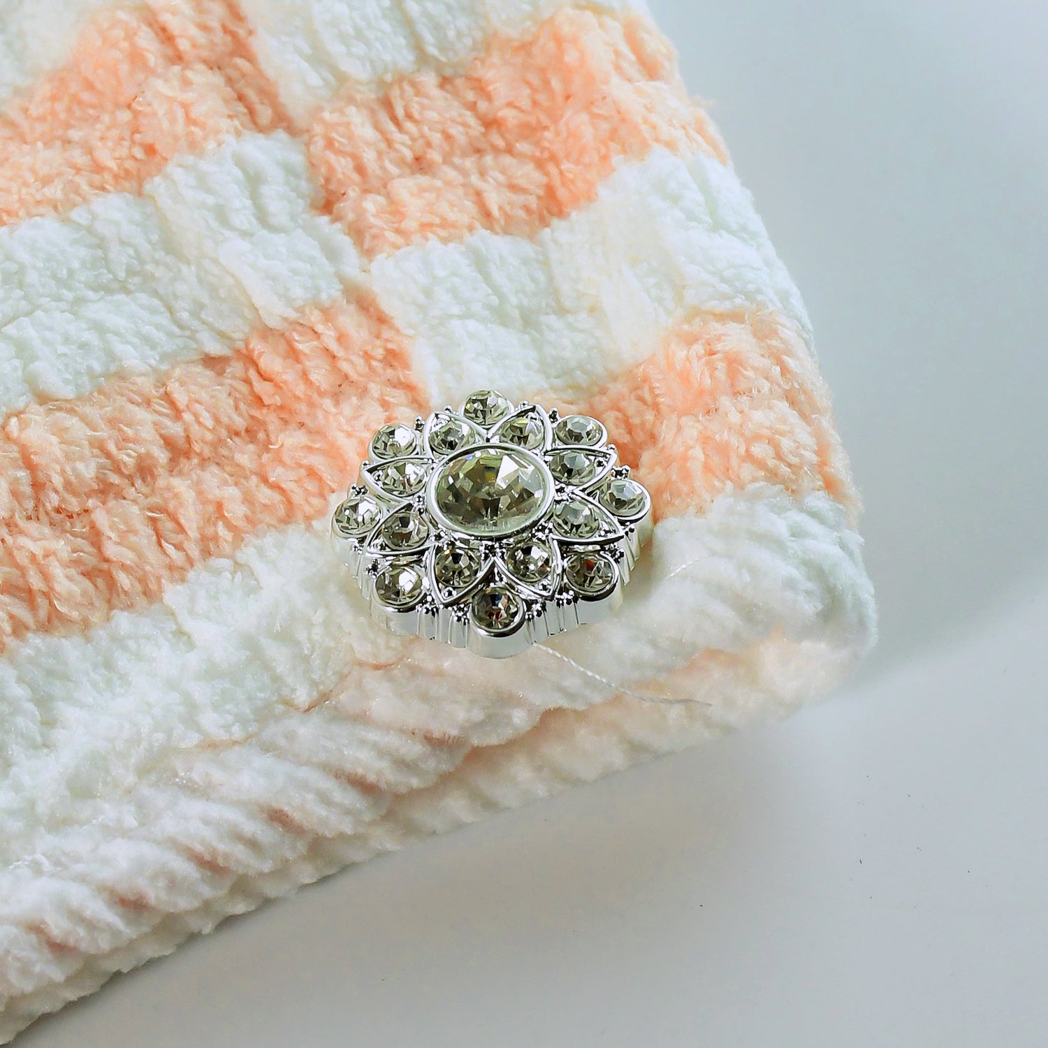 Soft Microfiber Hair Drying Towel Wrap with Cute Teddy Bear Button (1 Pc) signaturekarts
