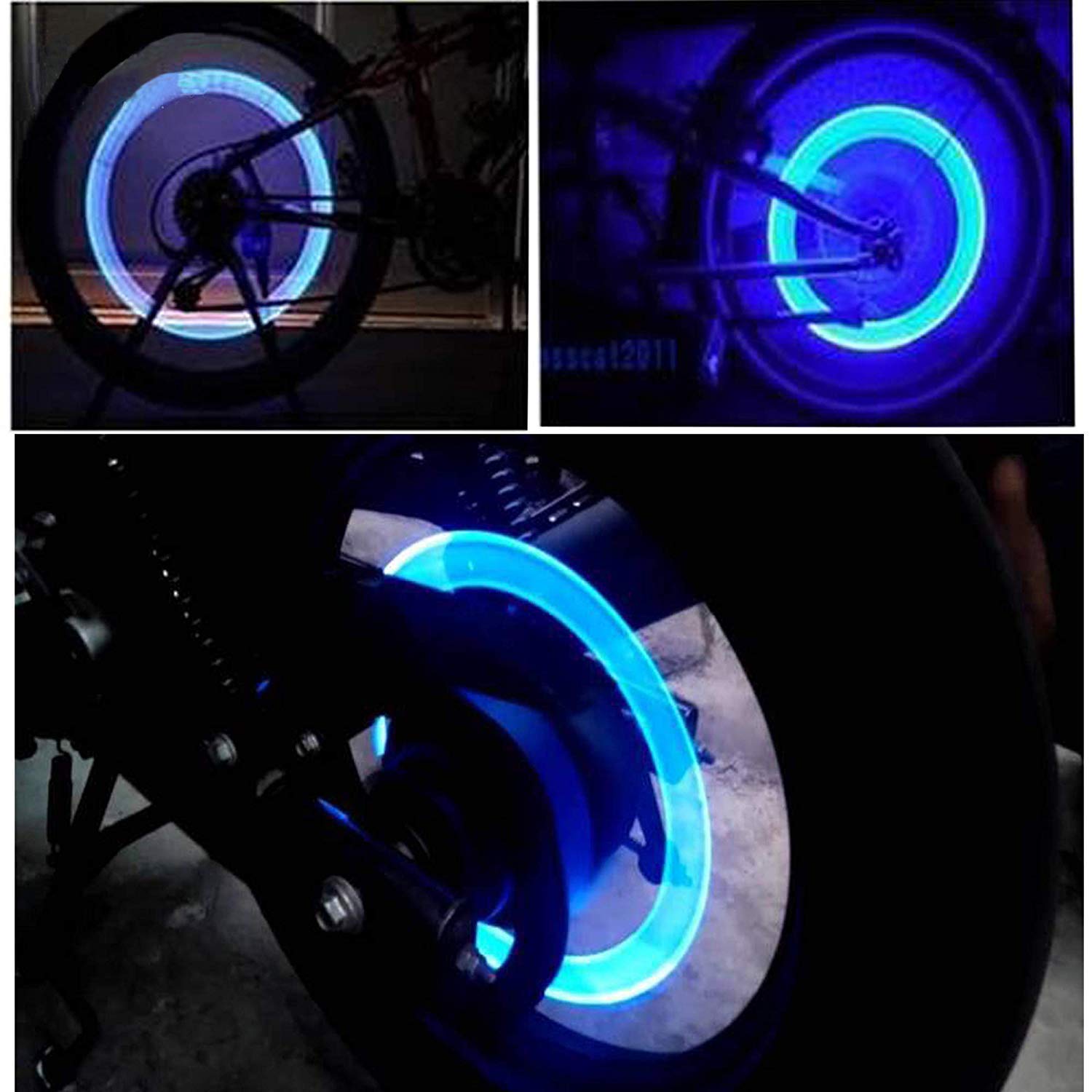 LED Flash Light lamp tyre Wheel Valve Sealing caps (2 Pc / Mix Color) Your Brand
