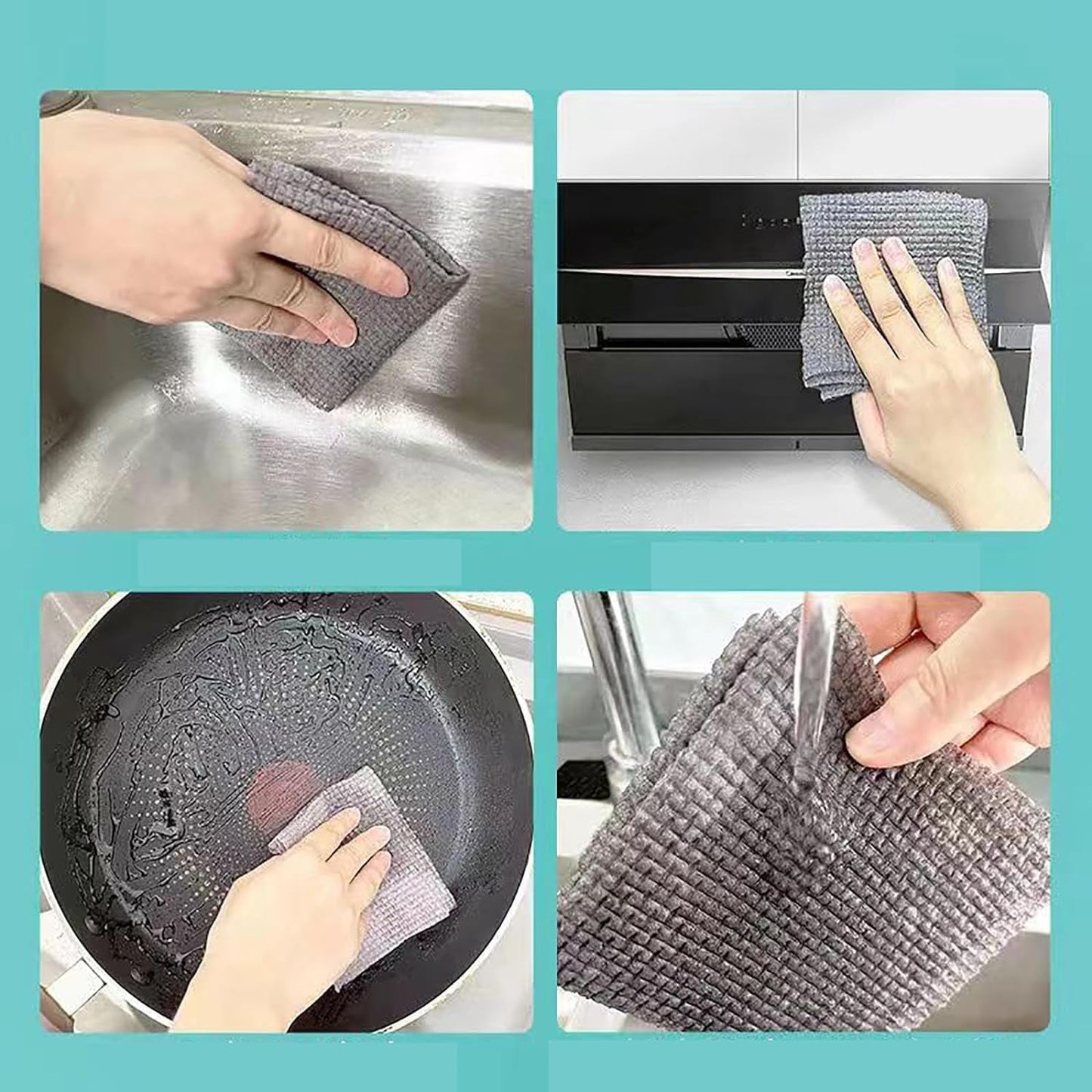 Durable Microfiber Kitchen Scrub Cloth (20×22cm, 1 Pc) signaturekarts