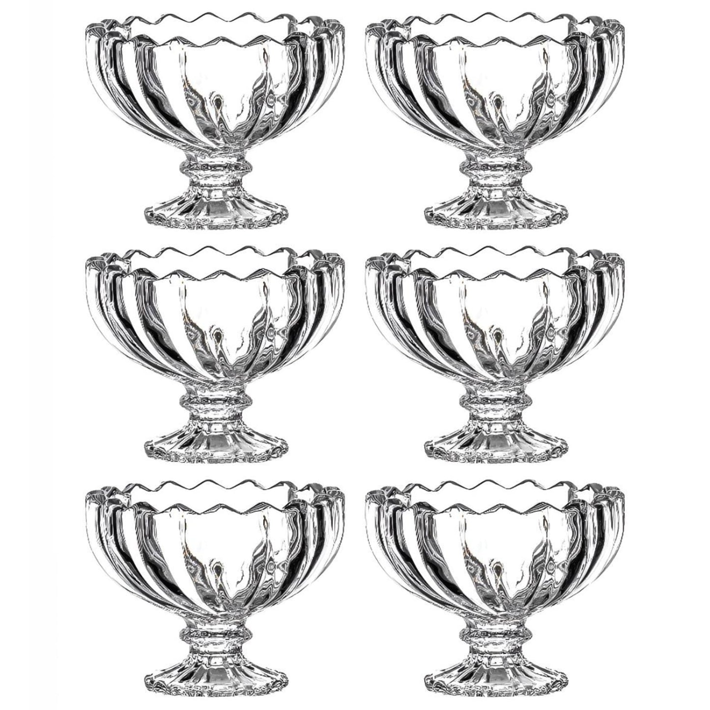 Glass Ice Cream Bowls Glass Dessert Cups for Sundae (6 pcs / 120ml) Signaturekarts