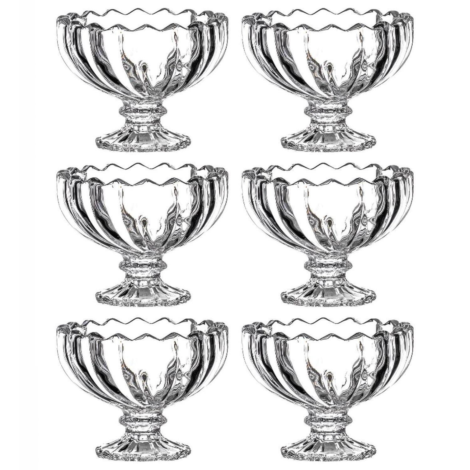 Glass Ice Cream Bowls Glass Dessert Cups for Sundae (6 pcs / 120ml) Signaturekarts
