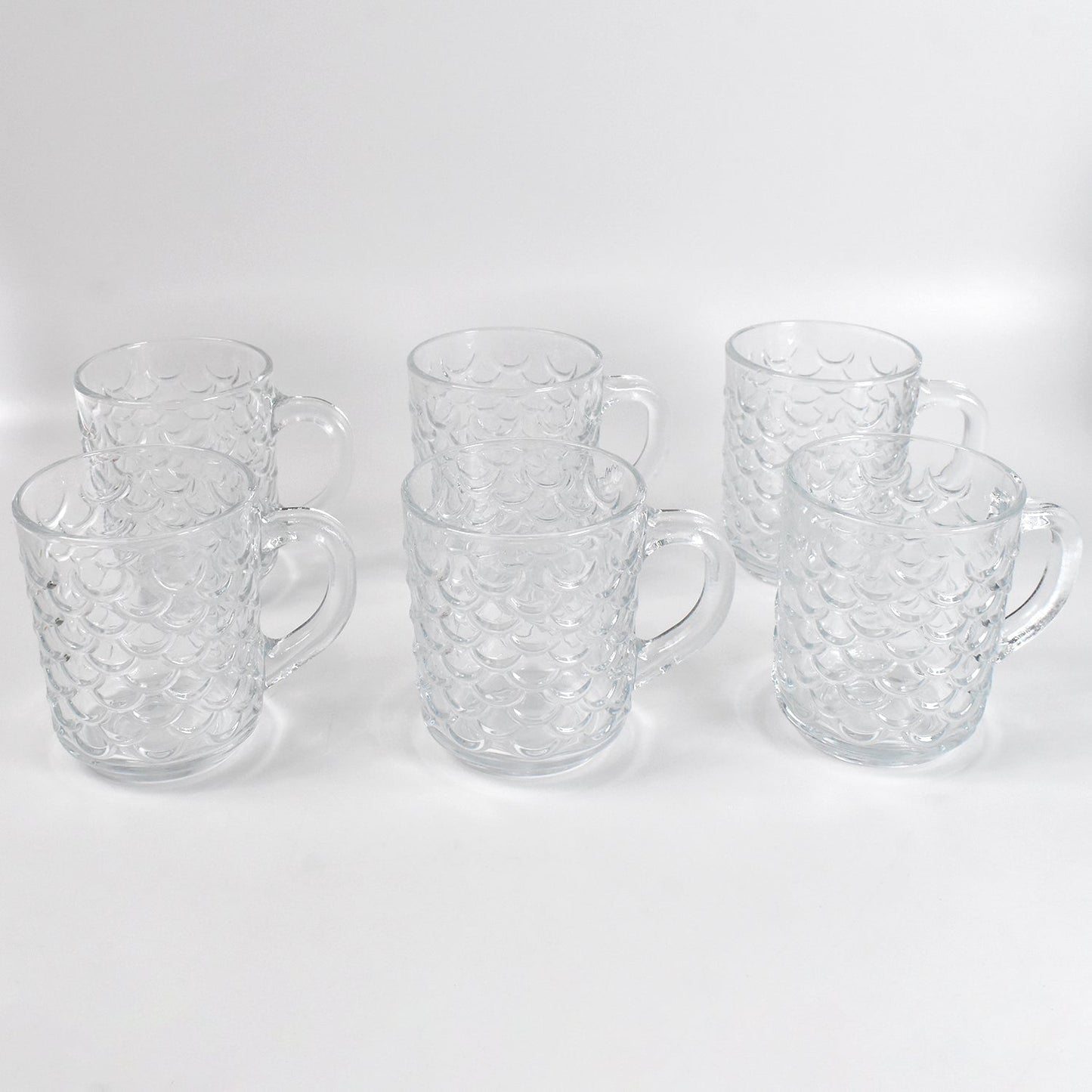 Glass Coffee & Tea Cup / Mug With Handle, Water glass (6 pcs Set / 225 ML) Signaturekarts