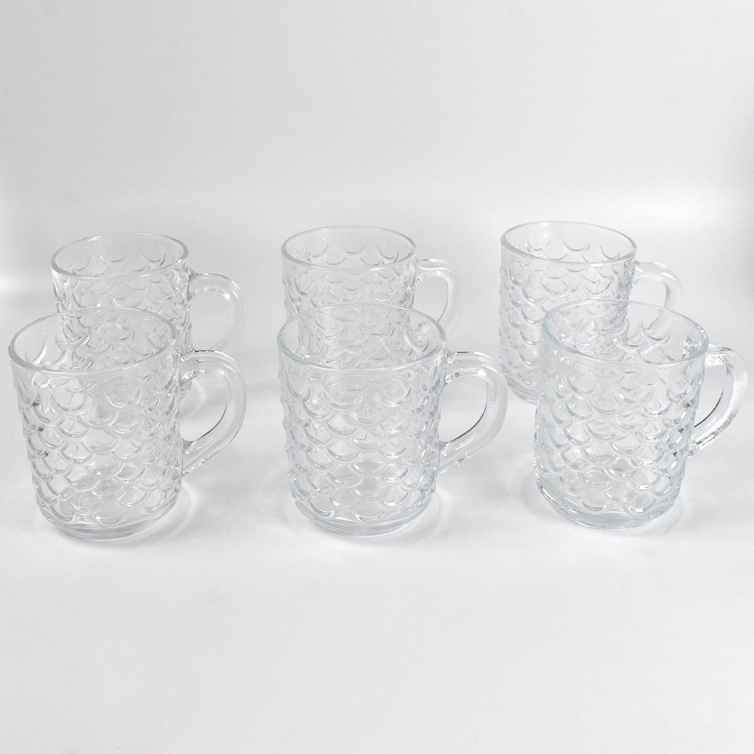 Glass Coffee & Tea Cup / Mug With Handle, Water glass (6 pcs Set / 225 ML) Signaturekarts