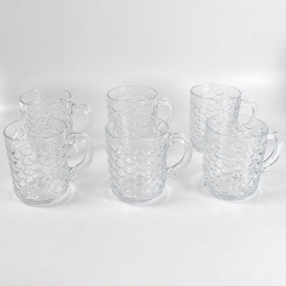 Glass Coffee & Tea Cup / Mug With Handle, Water glass (6 pcs Set / 225 ML) Signaturekarts