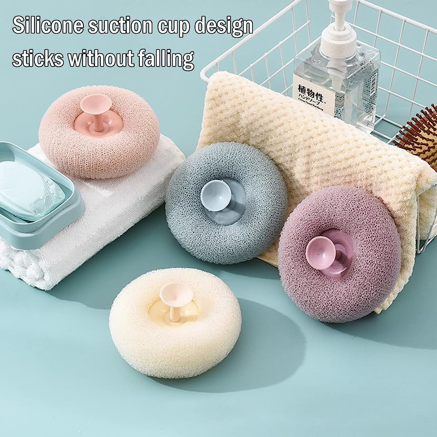 Flower Bath Sponge - Super Soft Body Exfoliator with Suction Cup for Shower & Massage signaturekarts