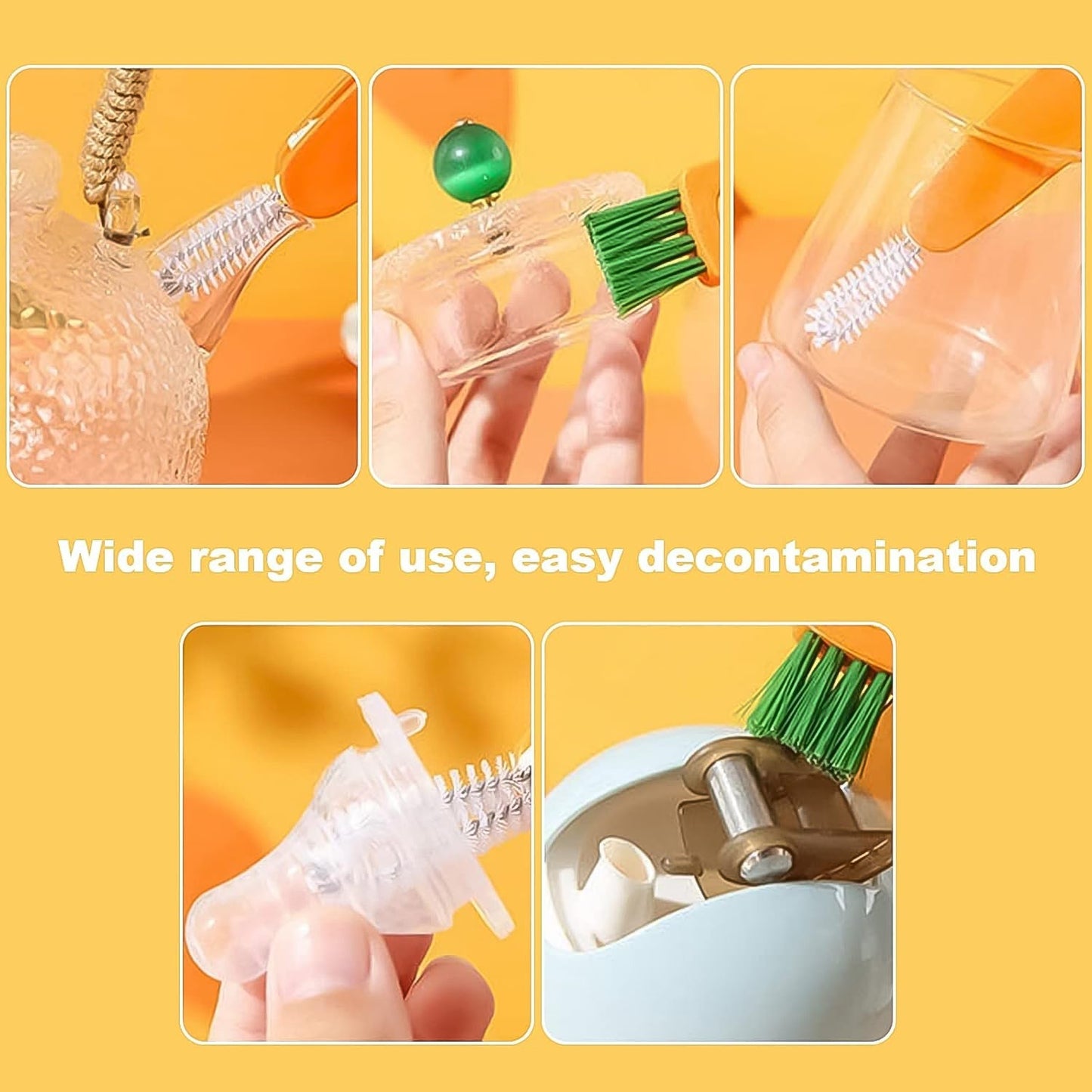3-in-1 Multifunctional Cleaning Brush Set – Mini Bottle, Cup & Lid Cleaner (1 Pc) signaturekarts