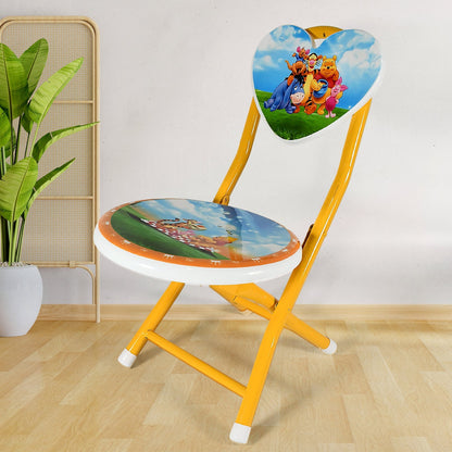 Heart Shape Cartoon Printed Foldable Kids Chair for Playrooms & Camping (1 Pc) signaturekarts