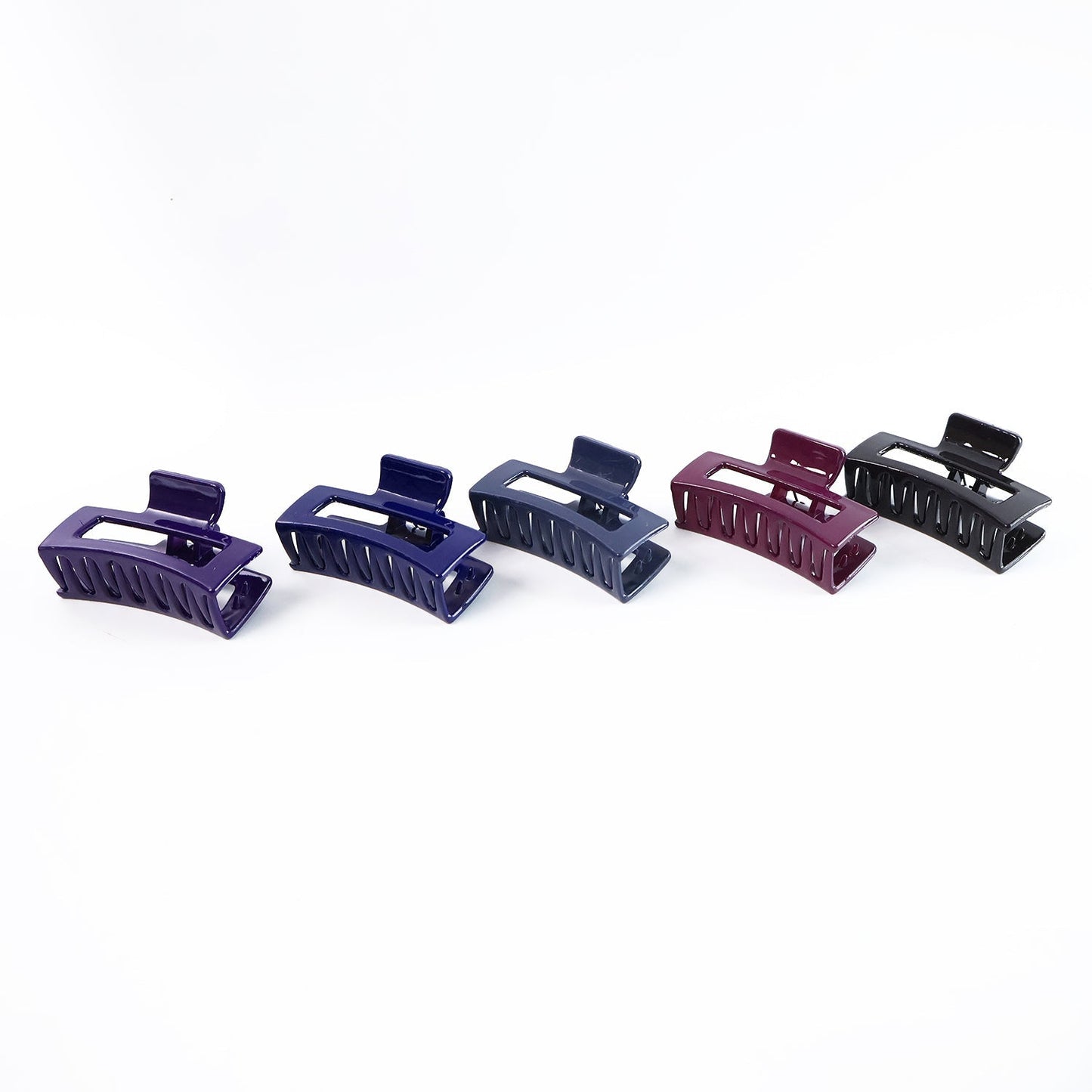 Matte Rectangle Hair Claw Clip for Women and Girls – Assorted Color Pack – 12 Pc Signature Kart