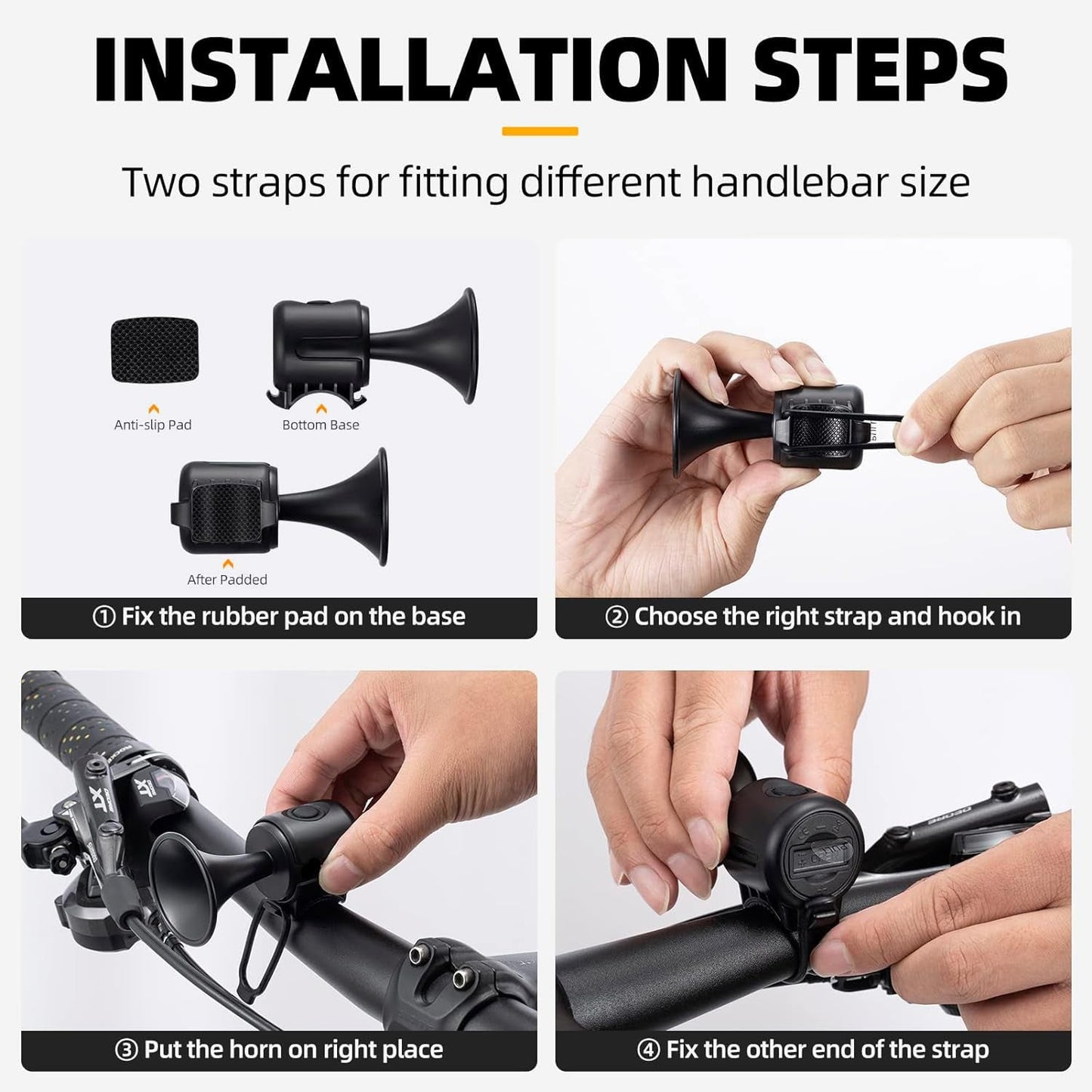 Loud 120dB Bicycle Air Horn – Waterproof Electric Bell with Long Battery Life signaturekarts