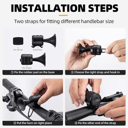 Loud 120dB Bicycle Air Horn – Waterproof Electric Bell with Long Battery Life signaturekarts