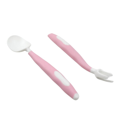 Silicone Bendable Kids Spoon & Fork Set – Toddler Self-Feeding Utensils (2 Pc Set) signaturekarts