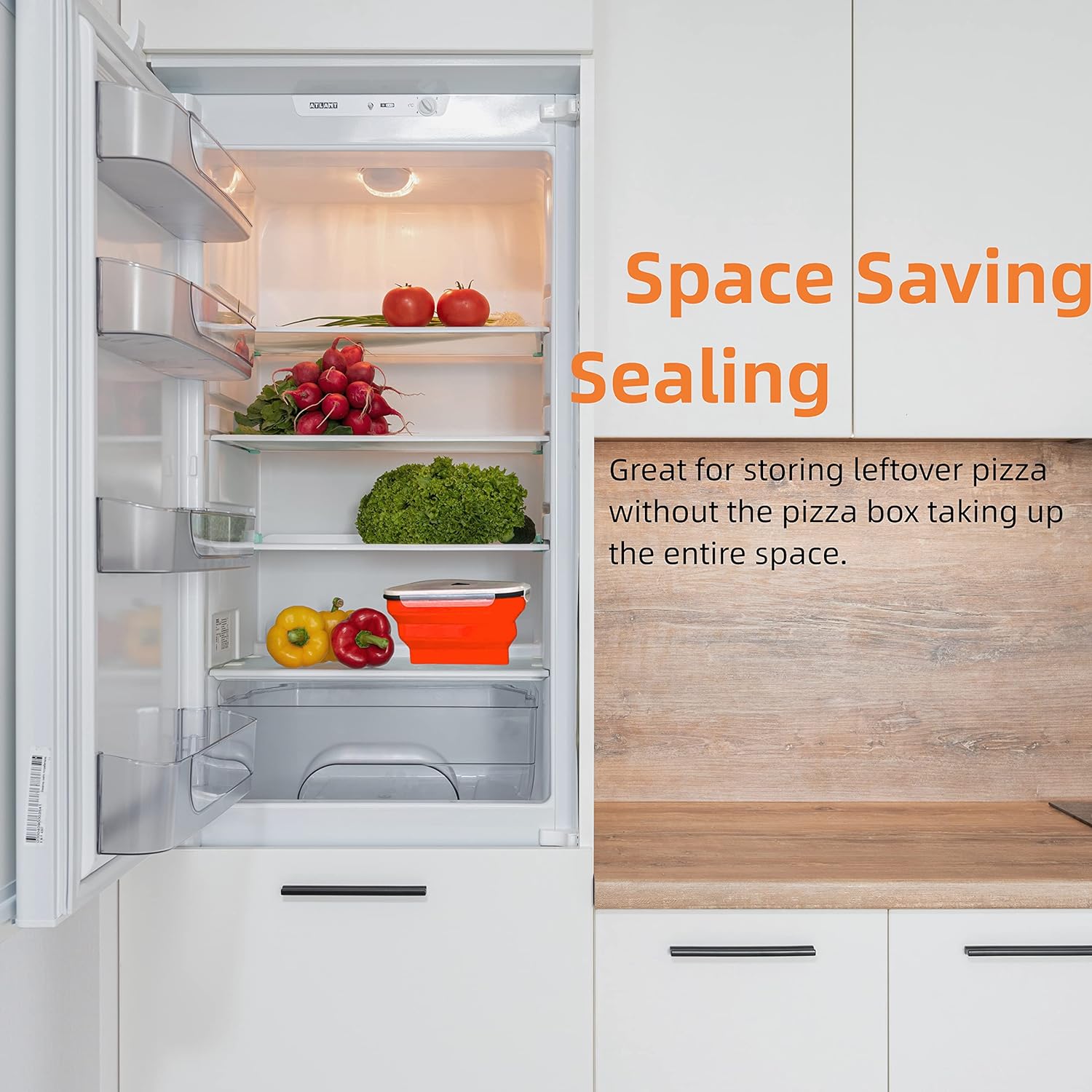 Reusable Expandable Pizza Storage Container with 5 Microwavable Trays Signaturekarts