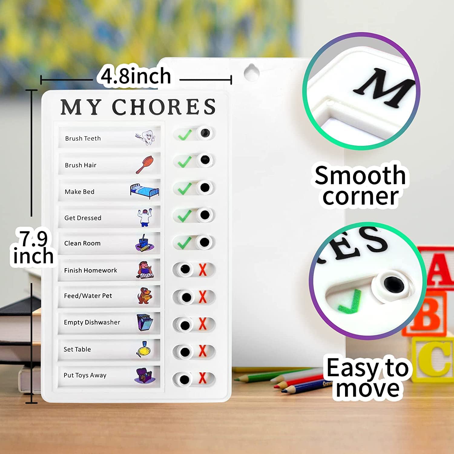 Portable Chores Note Board – Home Management Planning Memo Board (20×12 cm) Your Brand
