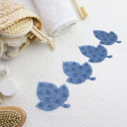 Mini PVC Anti-Slip Bat Mat Baby Non Slip Safety Shower Mats Leaf Shaped 4 Pc Set signaturekarts