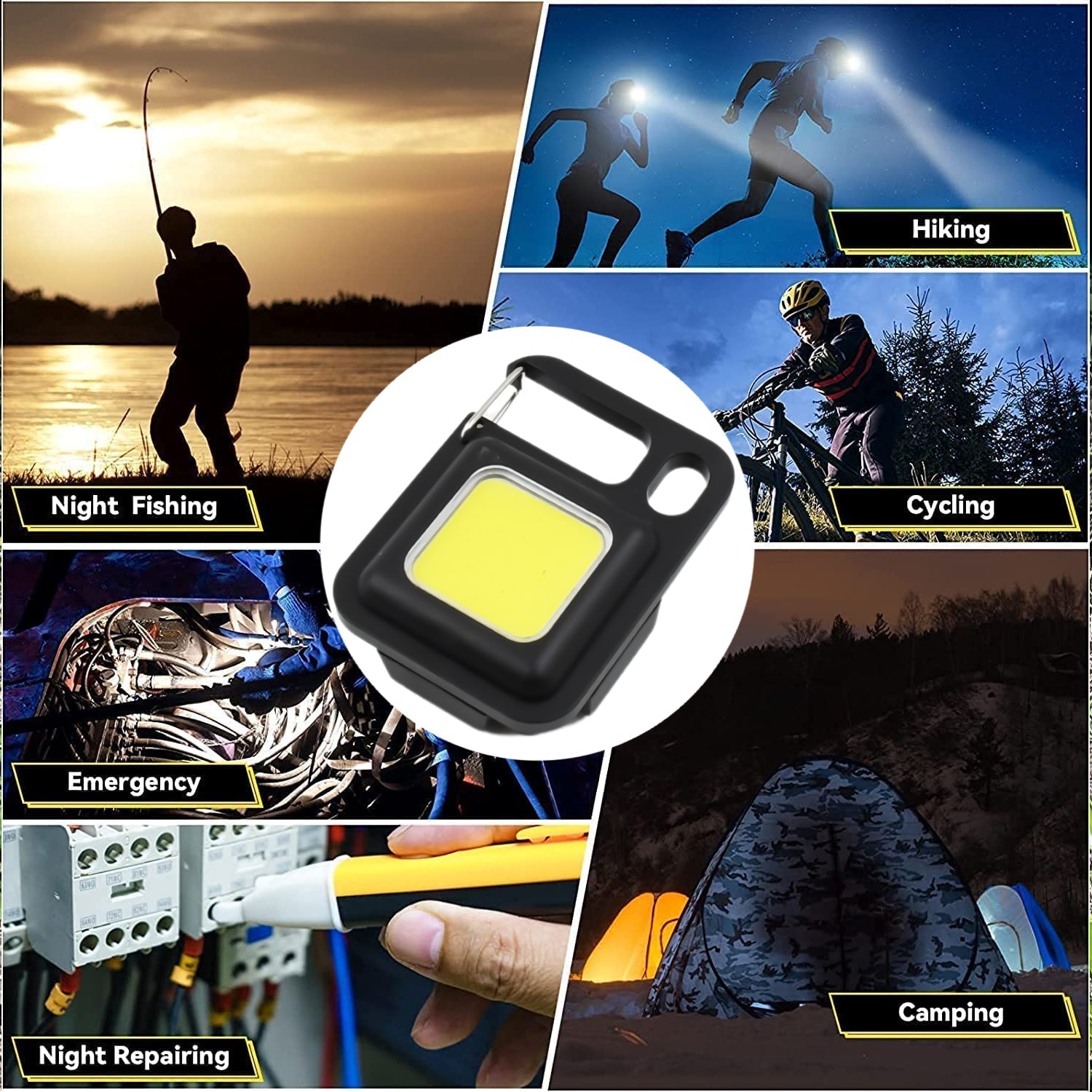LED Battery Operated Keychain Flashlight with Folding Bracket (1 Pc) Signaturekarts