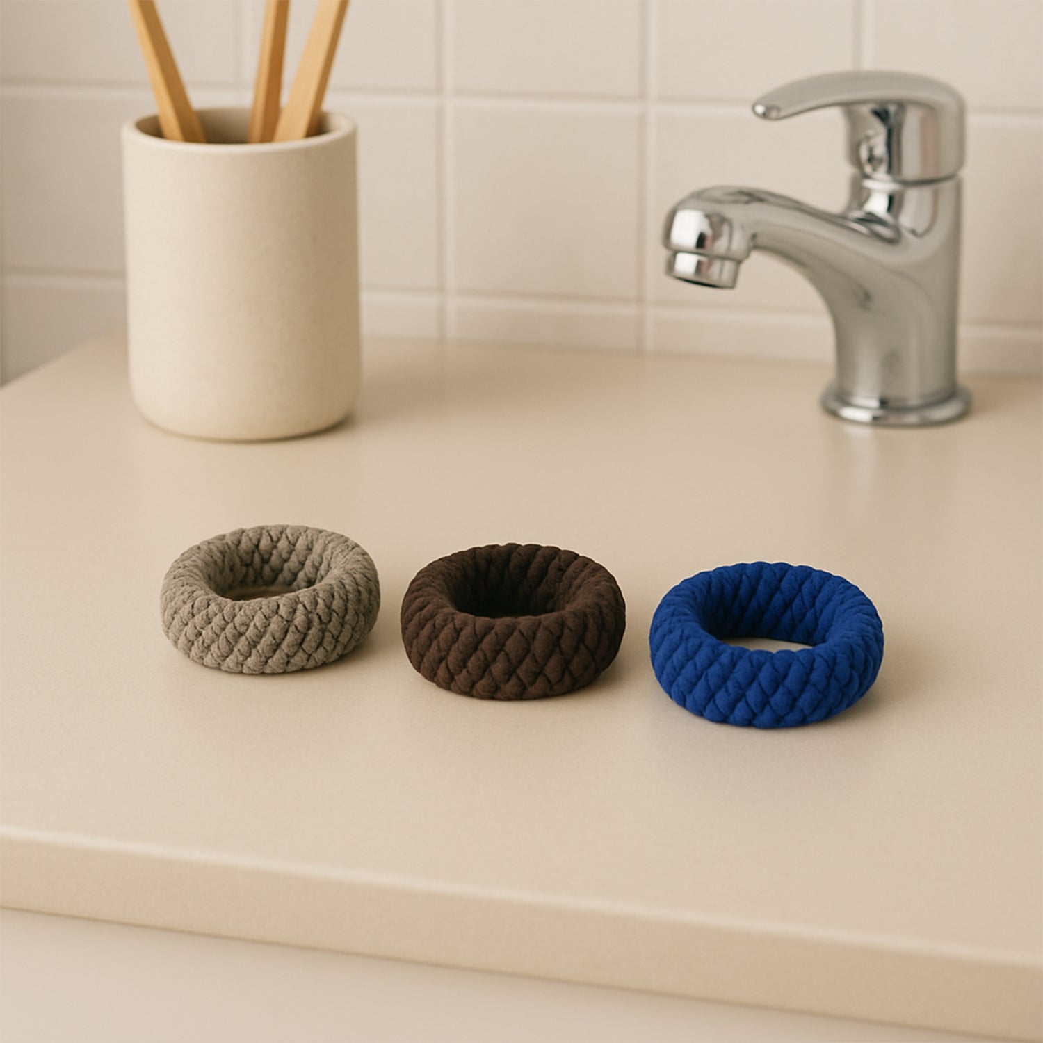 Tyre Shape Hair Rubber Bands Pack of 3 (Multicolour), Hair accessories signaturekarts