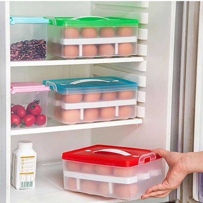2 Layer 32 Grid Egg Tray with Lid Carrier Holder1 Pc signaturekarts