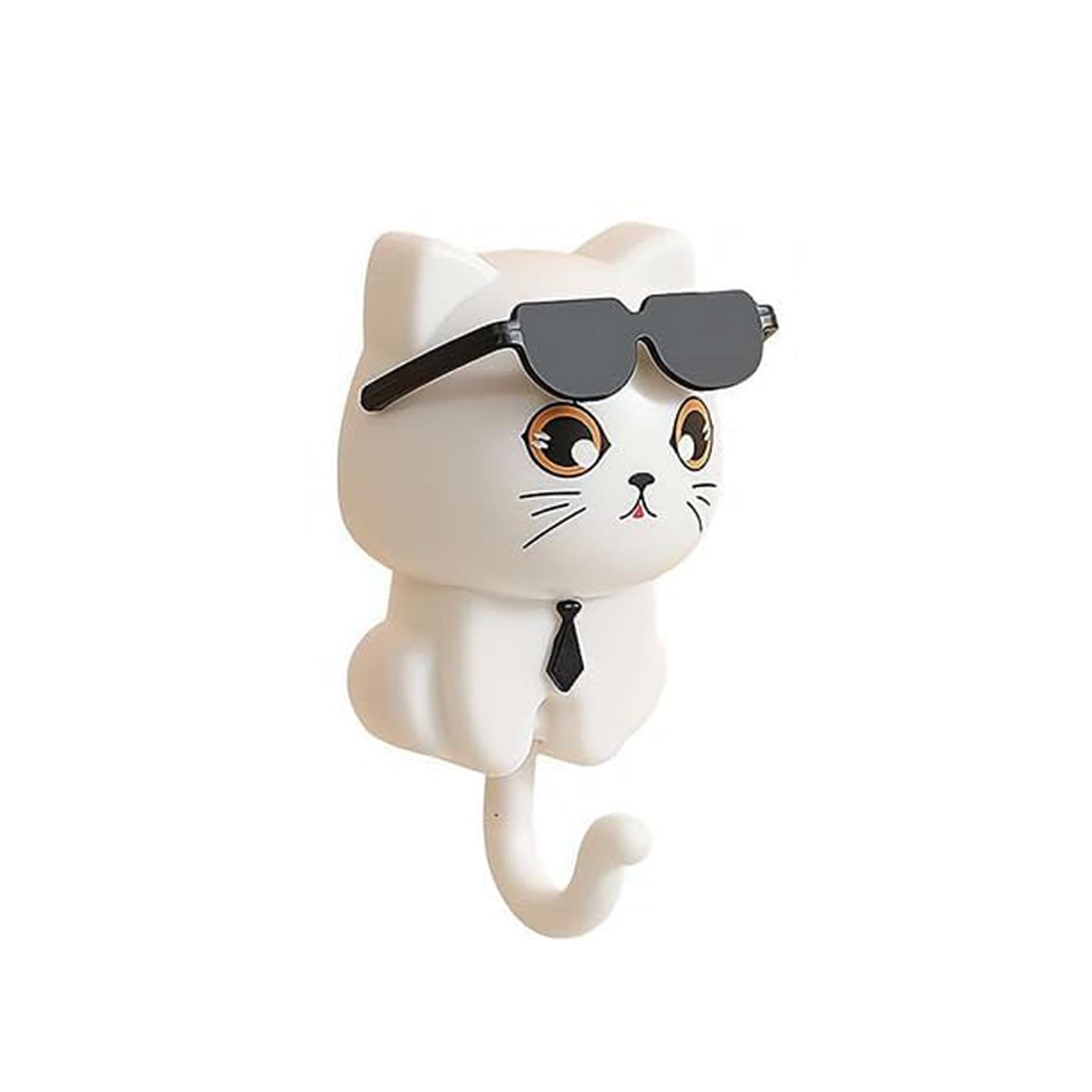 Cat Hook for Wall, Cute Cat Key Hook with Sunglasses (1 Pc) Signaturekarts