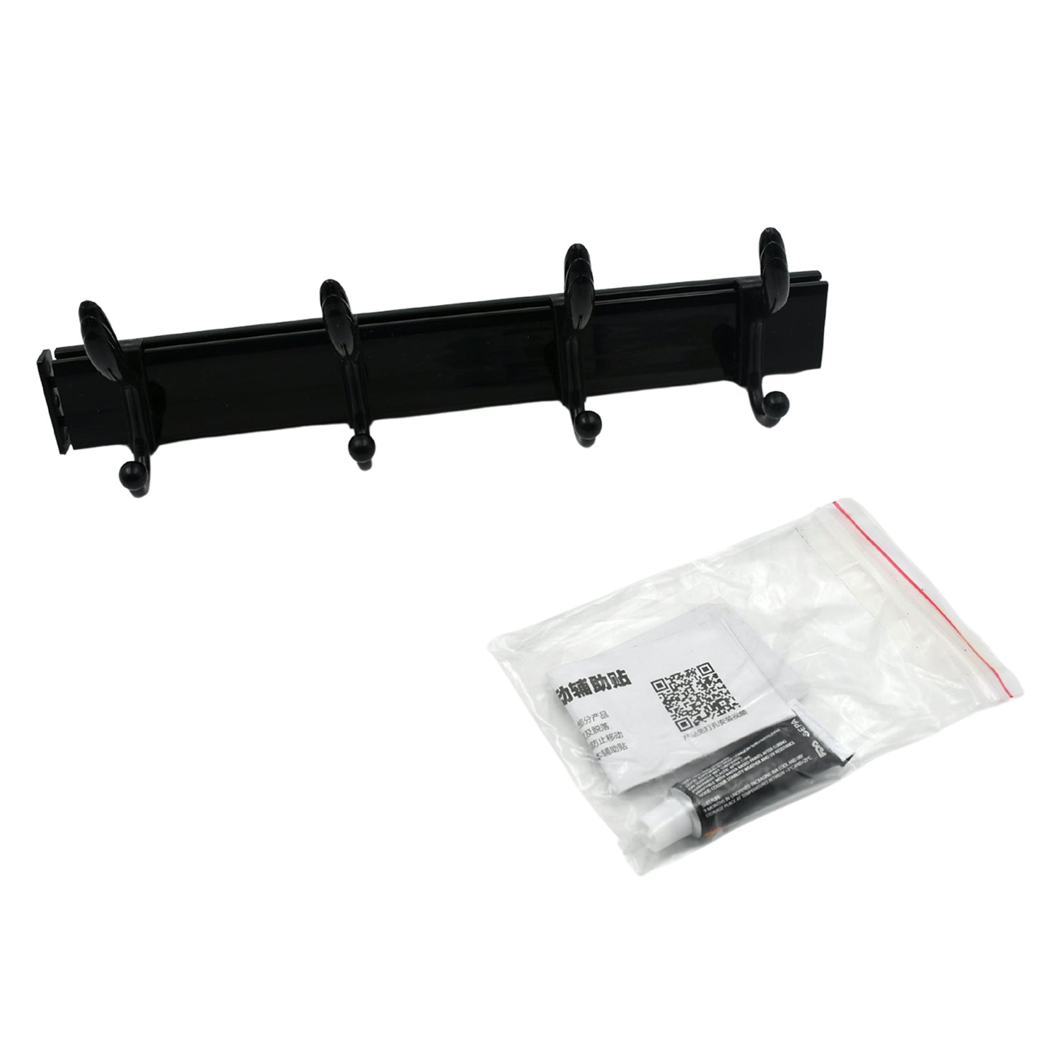 Extra Long 4-Hook Wall Coat Hanger with Eco Adhesive signaturekarts