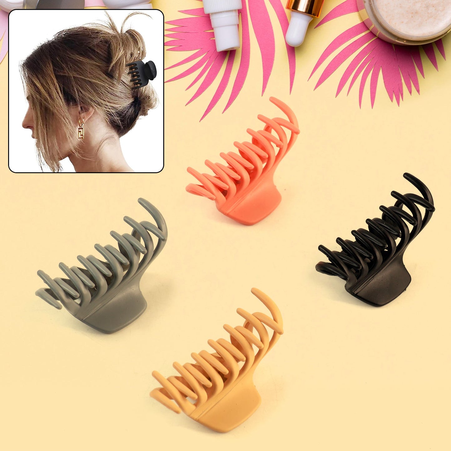 Plastic Hair Clamp Grip, Simple Matte Hair Barrette Clamp (1 Pc) Signature kart