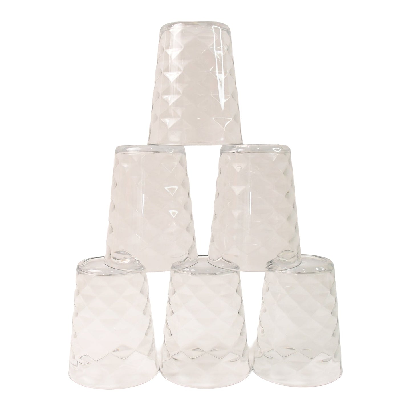 Apex Pyramid Design Unbreakable Plastic Glass – 300 ML Signature kart