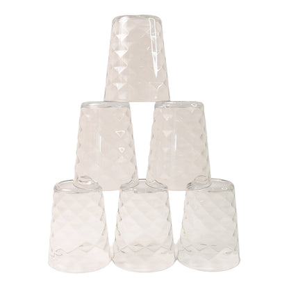 Apex Pyramid Design Unbreakable Plastic Glass – 300 ML Signature kart