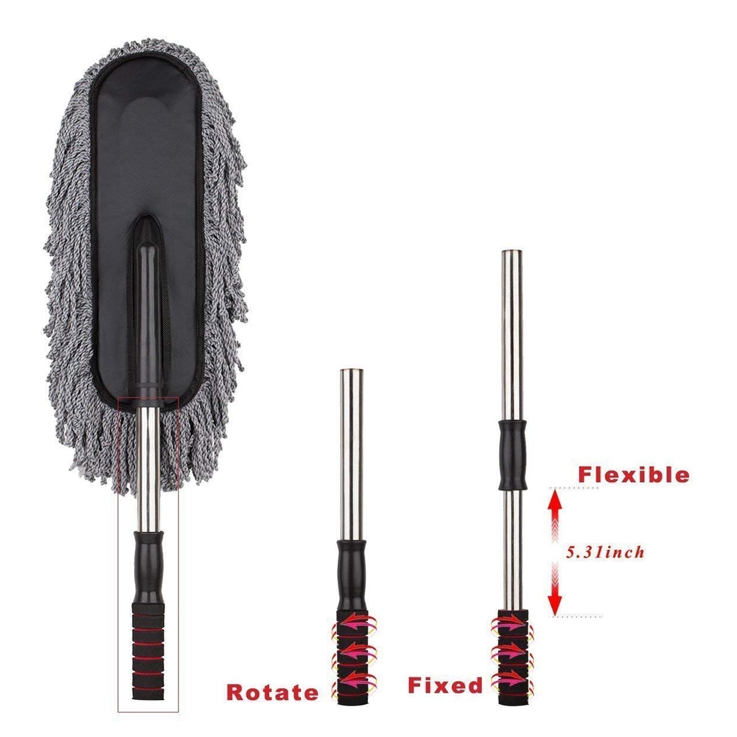 Car Duster, Long Retractable / Soft / Non-Slip / Handle Signature Kart
