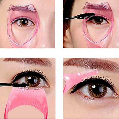 3-in-1 Plastic Eyelash Tool: Mascara Guide, Brush & Curler (1 Pc) signaturekarts