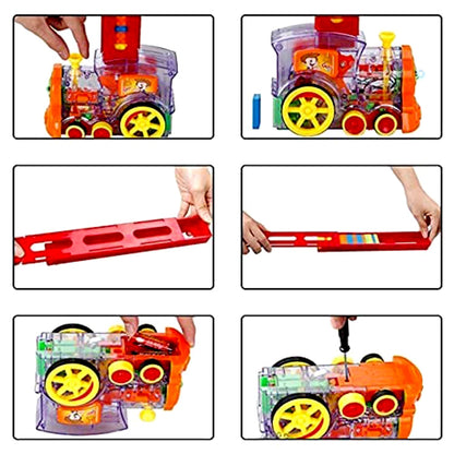 Transparent Funny Train Engine Block Set – 60-Piece Music & Lights signaturekarts