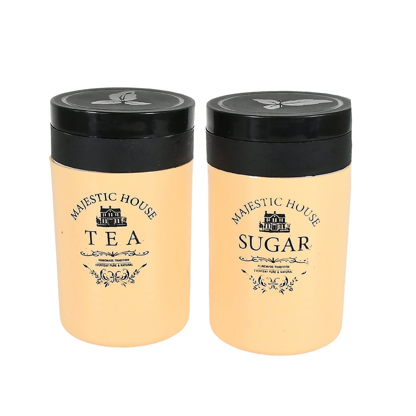 Accurate Seal Tea Sugar Coffee Container, Plastic Damru Shaped Tea, Coffee, Sugar Canisters Jar, New Airtight Food Seal Containers for Salt, Dry Fruit, Grocery 2 Section (800 ML Approx) signaturekarts