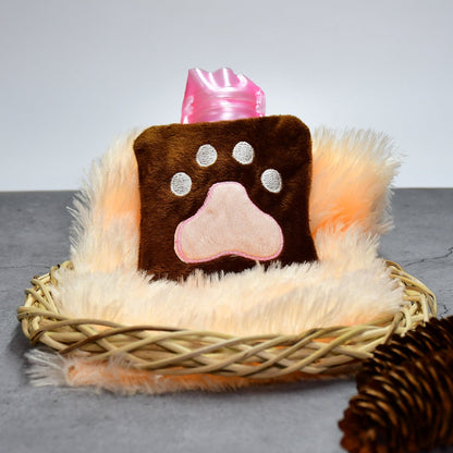 Paw Print Small Hot Water Bag with Cover for Pain Relief signaturekarts
