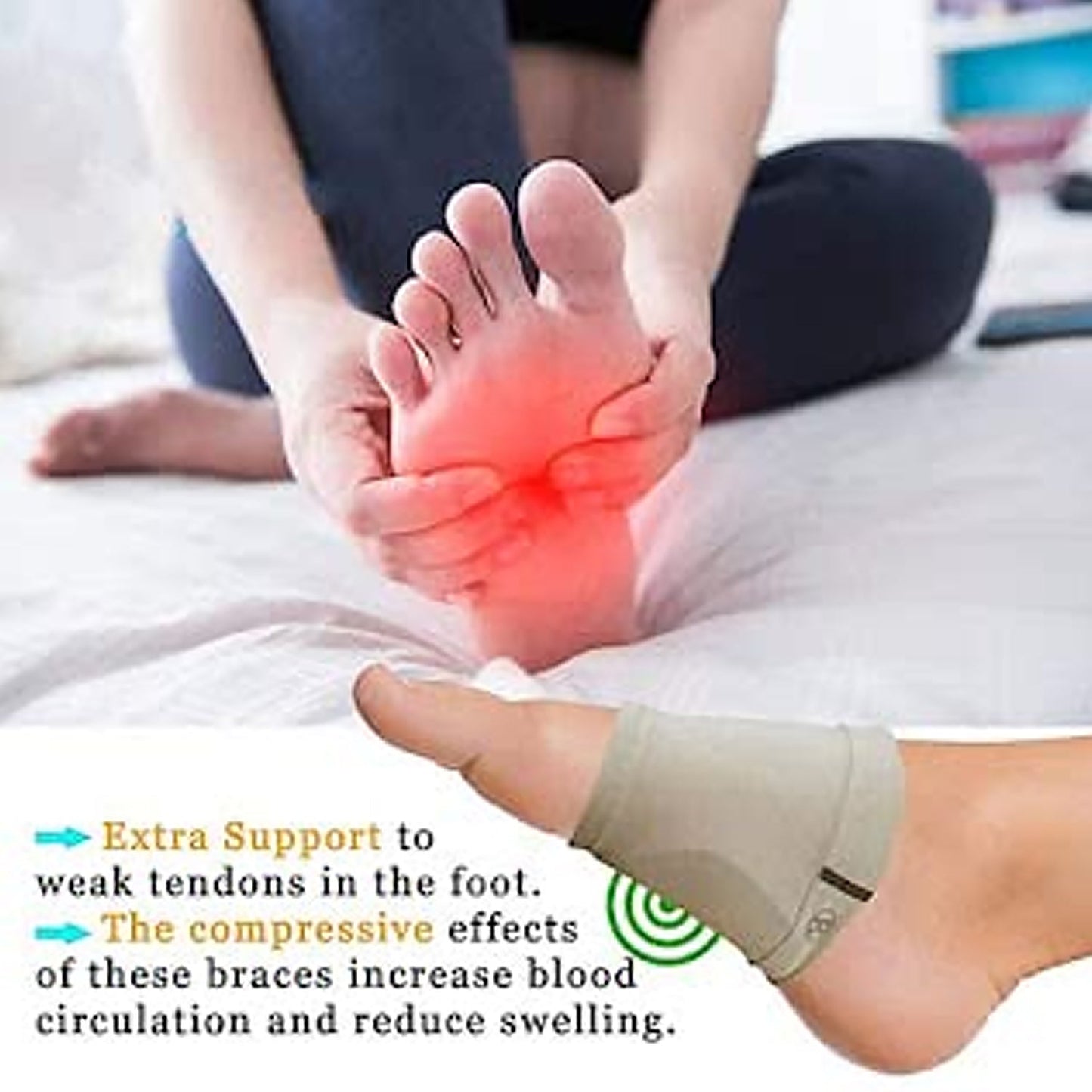 Foot Arch Support for Men & Women | Medial Arch Support for Flat Feet Correction Sleeve with Cushion | Plantar Fasciitis Leg Foot Pain Relief Product | Foot Care for Orthopedic Shoes Slippers, (1 Pair) signaturekarts