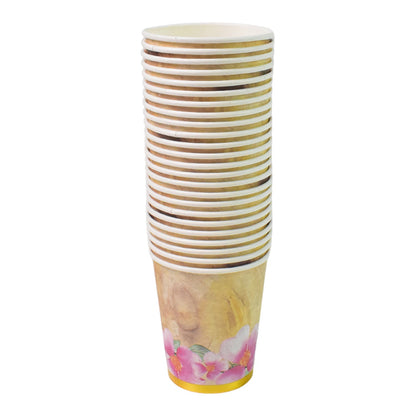 Disposable Paper Cups, Disposable Tea, Coffee Cups (24 Pcs Set / Mix Color & Design) Signaturekarts