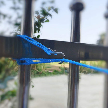 3 Meter Anti-Slip Clothesline Rope - Nylon, Hooks, Indoor/Outdoor signaturekarts
