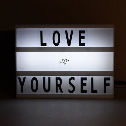 Black Mini A6 Magnetic Cinematic Light Box with 82 Characters and 10 Emojis (1 Set) Signaturekarts