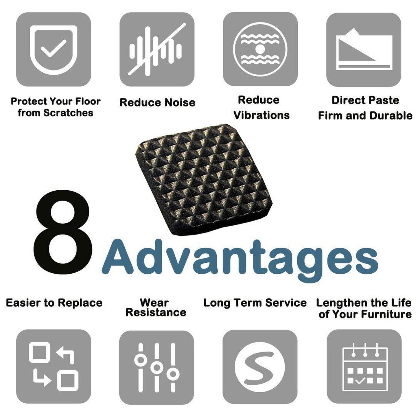 Self Adhesive Furniture Pads - Square (18 Pcs Set) Signaturekarts