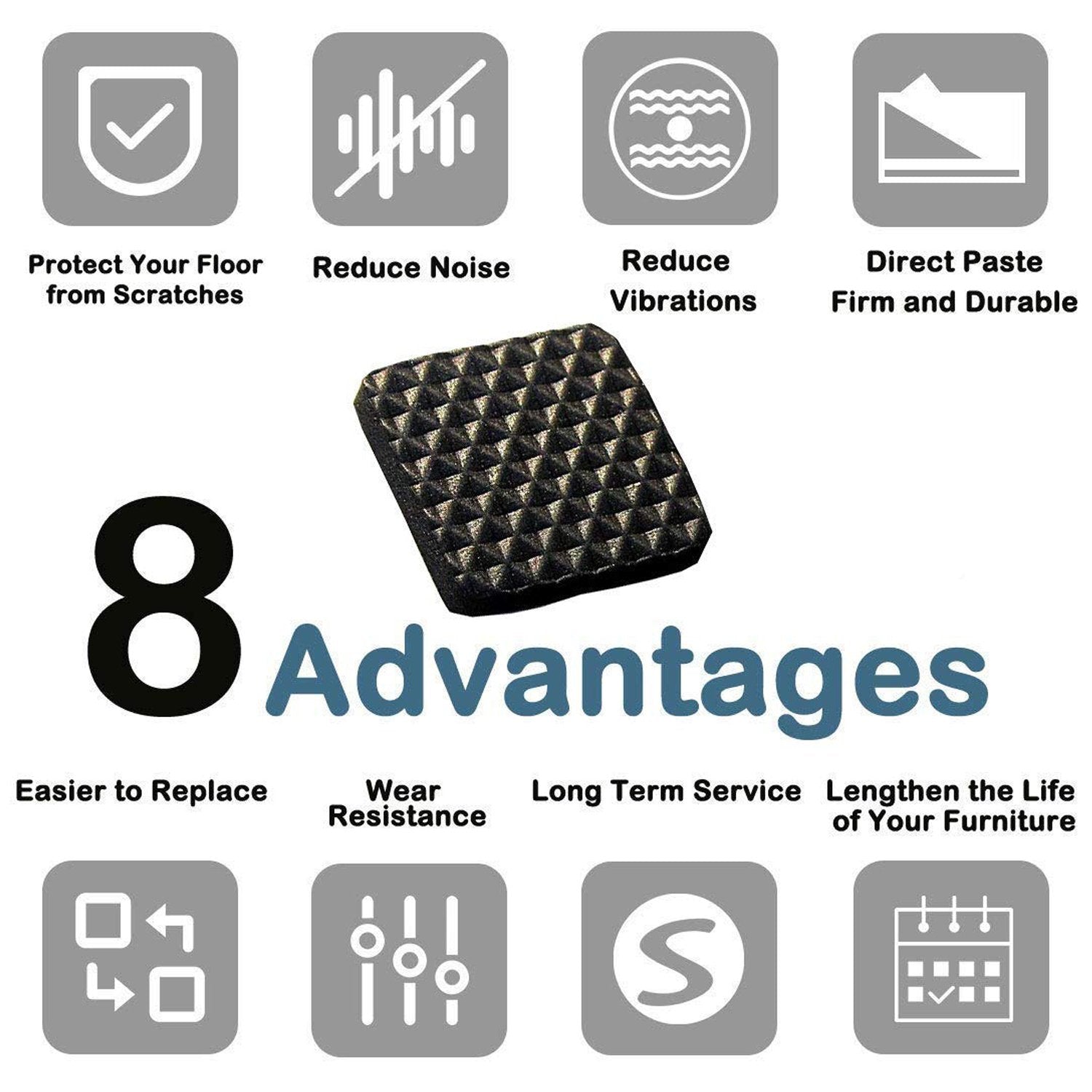 Self Adhesive Furniture Pads - Square (18 Pcs Set) Signaturekarts