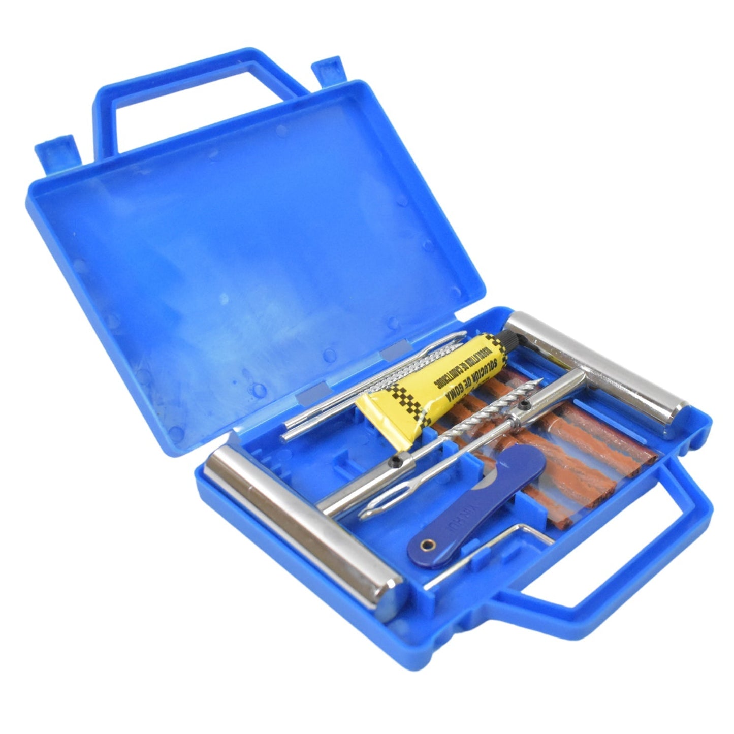 Portable Tire Repair Kit Tyre Repairing Tool Set with Box (13 Pcs Set) Signaturekarts