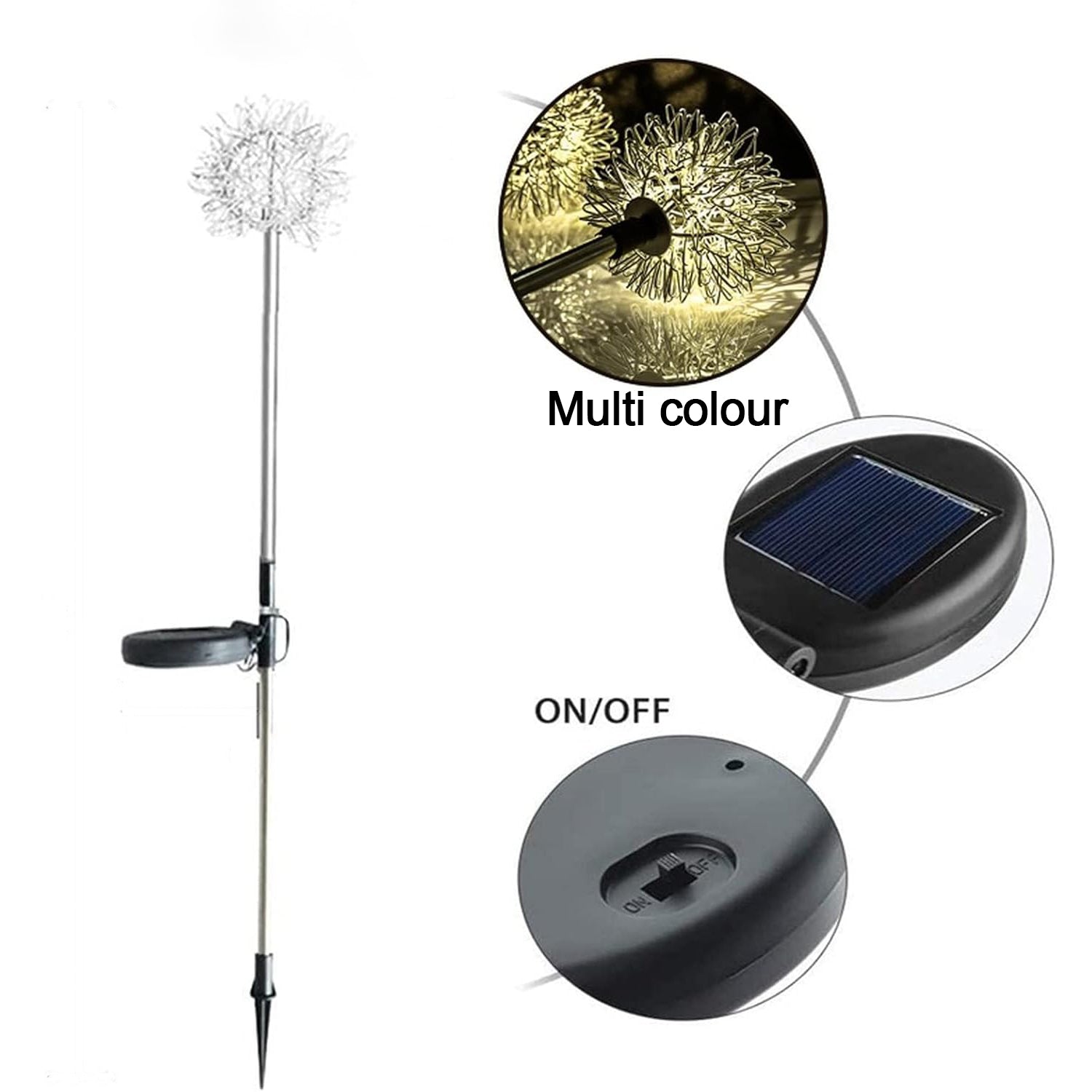 Solar Powered Dandelion Garden Lights (2 Pc) Signature Kart