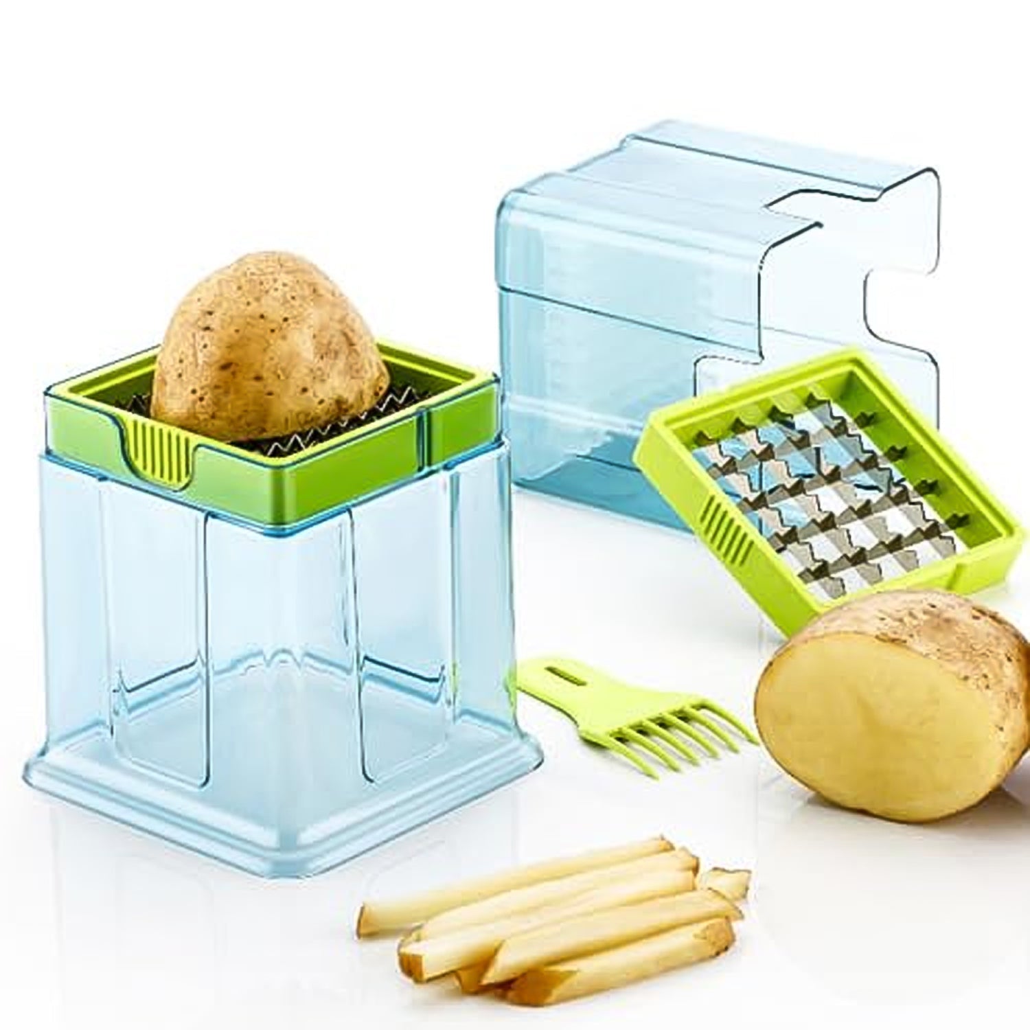 2-in-1 Potato Chipper & Slicer – French Fries Maker with Two-Blade Cutter (1 Pc) signaturekarts