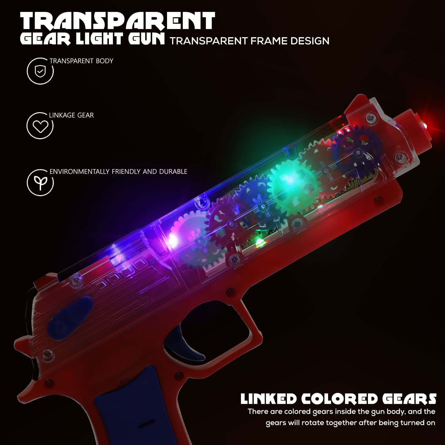 Plastic Gear Simulation Laser Toy Gun – 3D Lights, Music & Rotating (1 Pc, 3+ Years) signaturekarts