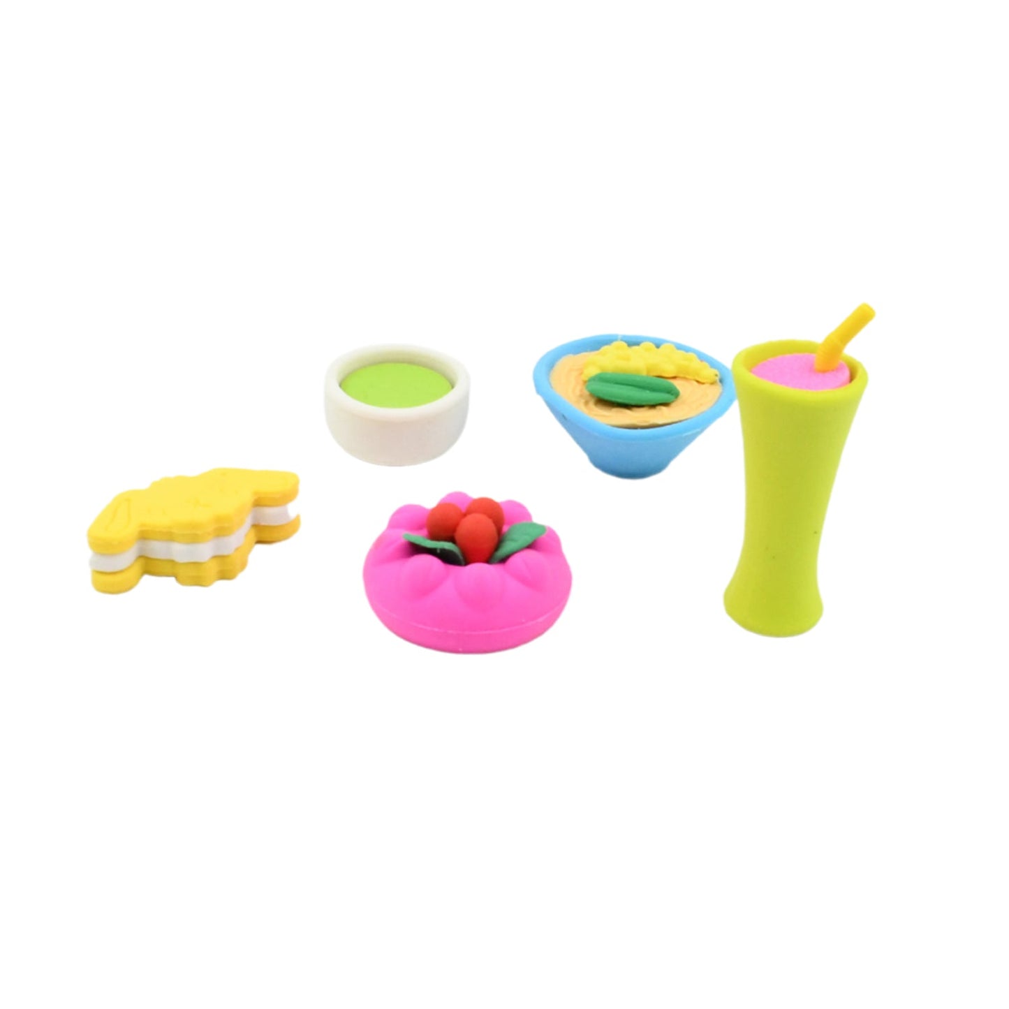 3D Mix Design Fancy & Stylish Colorful Erasers (1 Set) signaturekarts