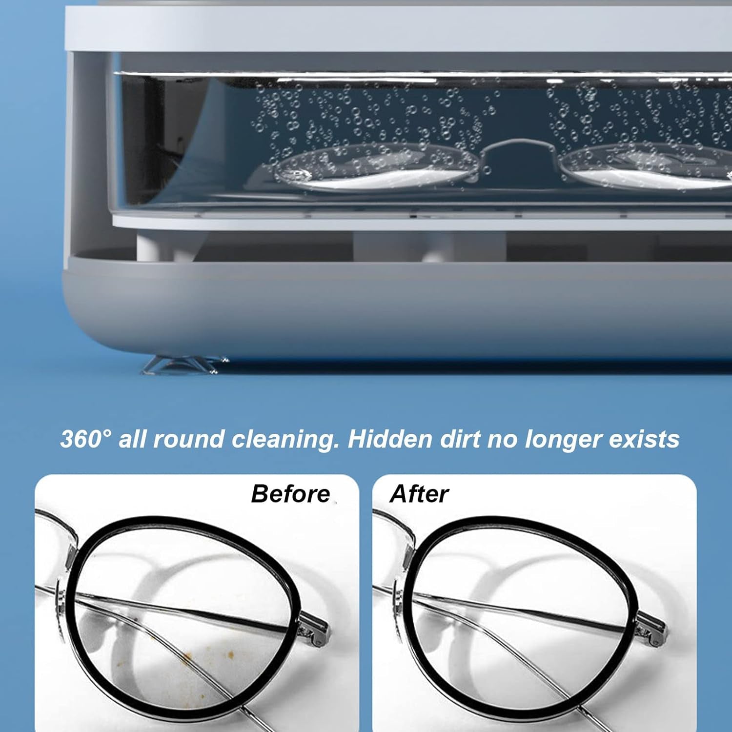 Ultrasonic Jewellery Cleaner Portable High-Frequency Cleaning Machine (Battery Not Included) signaturekarts