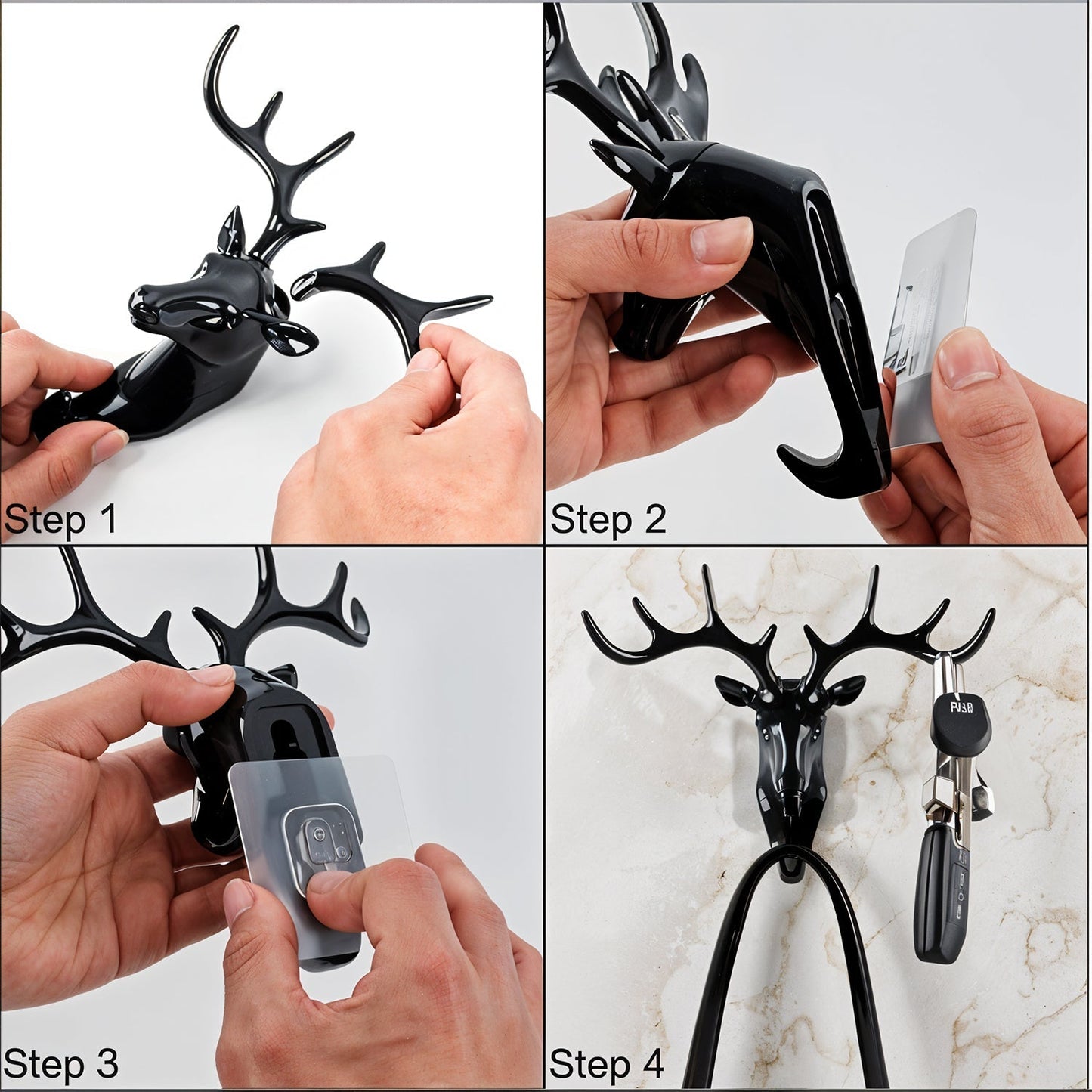 Deer Head Self Adhesive Wall Door Hook Hanger Your Brand
