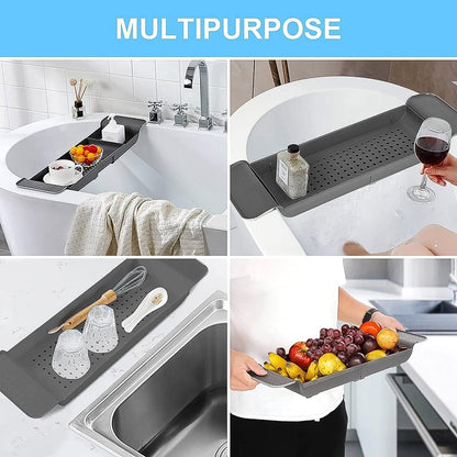Retractable Bath Caddy, Retractable (78 Cm Long Adjust / 1 Pc / With White Box) Signaturekarts
