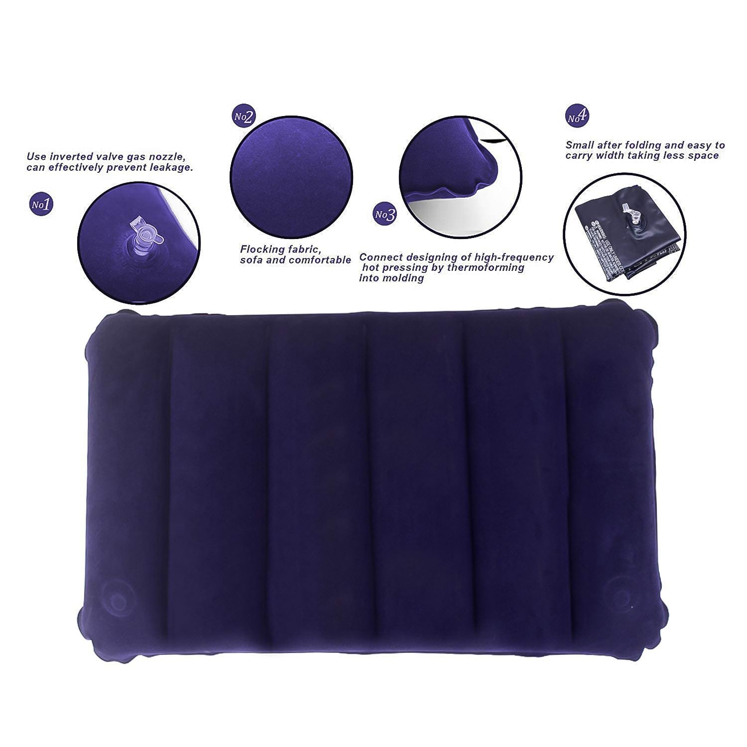 Velvet Air Inflatable Travel Pillow (Blue) Signature Kart